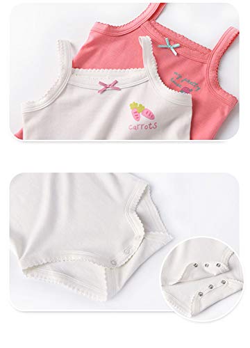 Infants Baby Girls Sleeveless Onseies Tank Top 100% Cotton Baby Bodysuit Pack of Cardigan Onsies for Infants (12-18 Months)