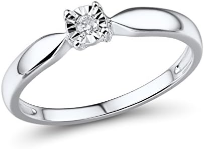 Diamond Solitaire Promise Ring 1/10th Carat in 10k White Gold