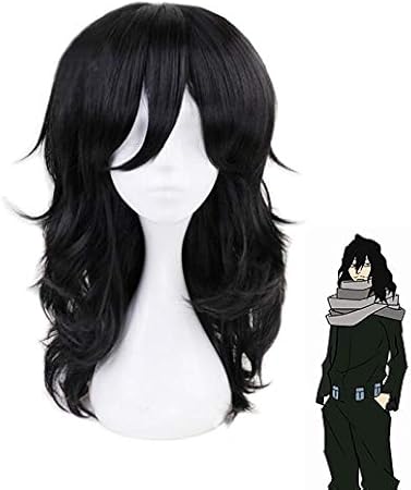 Amazon Co Jp 僕のヒーローアカデミア相澤翔太ブラックウェーブカーリーウィッグコスプレコスチューム僕のヒーローアカデミア耐熱髪メンズウィッグ ビューティー