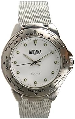 Medana Men's Skandinavian Series silver Tone Round Steel Mesh Bracelet Watch # 1327