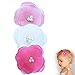 Pearl Poppy Flower Hair Clip - Girl TruStay Clip - Best NO Slip Barrette For Fine Hair (Pack2-Pink/White/Hot Pink)