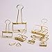 18 Pcs Gold Wire Binder Clips and 20 Pcs Cute Paper Clips Set Assorted Sizes, 2 Big 6 Medium 10 Small Smooth Steel Hollow Office Clamp Clips