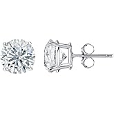 Sterling Silver 925 Round Cut Crystal Stud Earrings