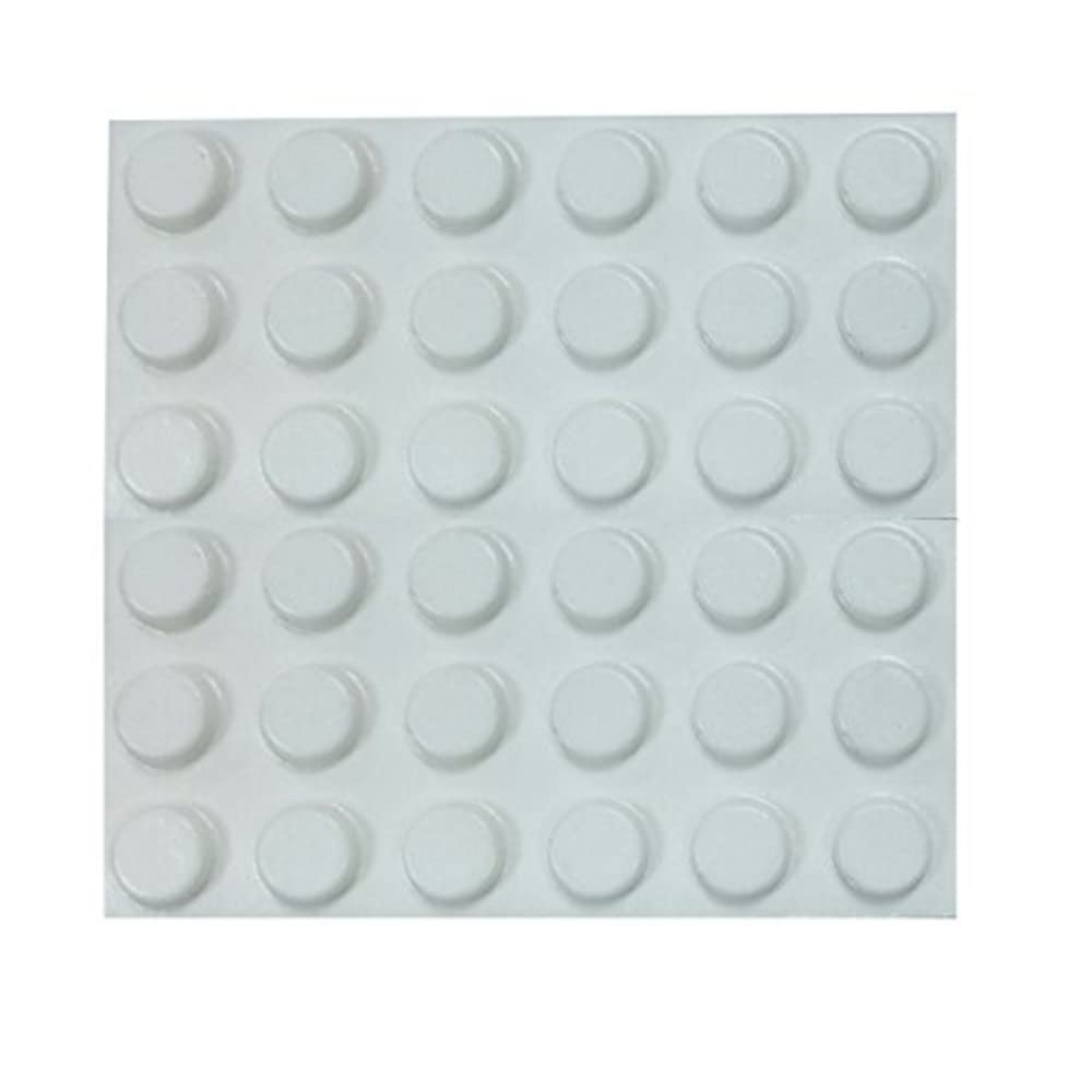 Merriway BH01905 (35 Pcs) Self Adhesive Round Rubber Pad, White 10mm - Pack of 35 Pieces