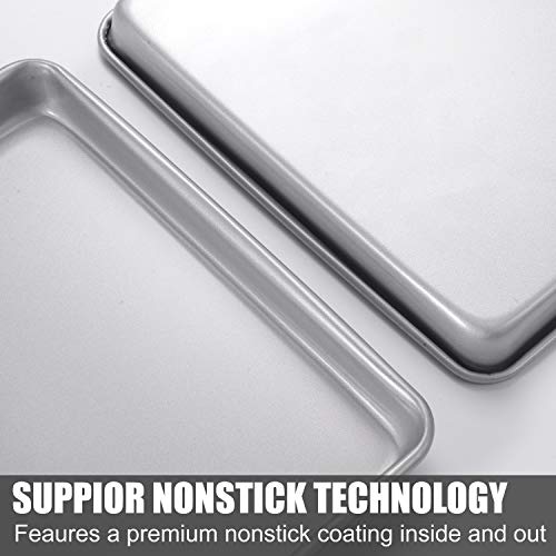 Joho Baking Sheet Pans Cookie Sheet,Nonstick Bakeware Set of 2, Professional Baking Pan Set for Oven,2-Piece,Silver