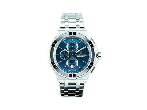 Maurice Lacroix Reloj de cuarzo suizo Aikon para hombre con correa de acero inoxidable, plateado, 20 (Modelo: AI1018-SS002-430-1)