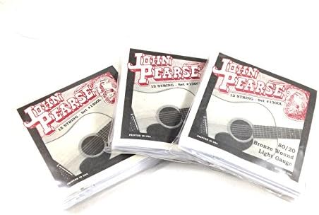 John PearseGuitar Strings 3 Pack 12 String Set Bronze Wound LIght Gauge 1300L