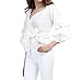 AOMEI Women Spring Summer Blouses with Puff Sleeve Sashes Shirts Tops