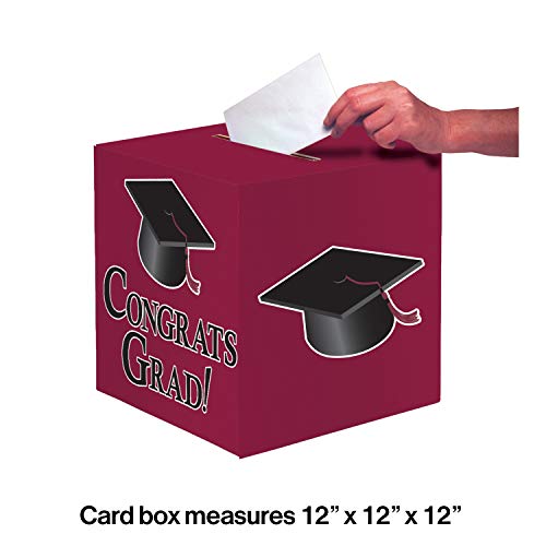 Creative Converting Congrats Grad Card Holder Box, Burgundy - 083318 - //medicalbooks.filipinodoctors.org