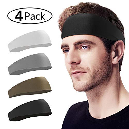 Bafly Headbands for Men 4 Pack Sweat Band & Mens Headbands Sport for