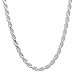 3.5mm Solid 925 Sterling Silver Diamond-Cut Rope Link Italian Chain, 18
