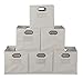 Niche Cubo Set of 6 Foldable Fabric Storage Bin with Label Holder- Natural