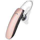 GLCON G-01 Wireless Headset Microphone Mic,Voice Command,Caller Number Prompt,Bluetooth Headphones Ear Buds iPhone X 8 7 7s 6s Plus,Galaxy S8 S6 Edge Nokia BlackBerry Smart Phones, Rose Gold