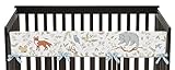 Sweet Jojo Designs Baby Crib Long Rail Guard Wrap Cover Teething Protector for Woodland Animal Toile Girl or Boy Bedding Collection