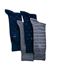 Calvin Klein Calcetines para hombre a rayas, paquete de 4