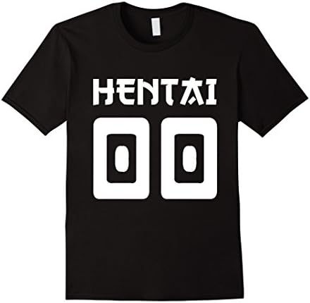Men's Japanese Hentai Letter 00 Adult Men T-Shirt Medium Black