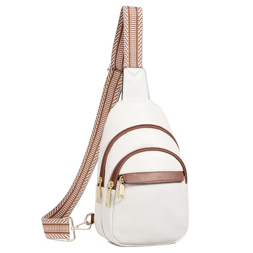 BOSTANTEN Bolsa tiracolo feminina pequena de couro PU com alça larga ajustável, proteção RFID, bolsos múltiplos e bolso traseiro antifurto