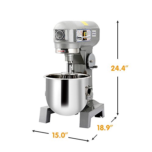 110V 580W 3 Speed 15Qt Commercial Dough Food Mixer Gear Driven Pizza Bakery