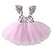 HOTONE Newborn Toddler Baby Girls Floral Dress Party Ball Gown Lace Tutu Formal Dresses Sundress (4-5T, Pink)