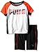 PUMA Little Boys' Toddler Short Sleeve Tee and Short Set, Orange, 2T
