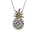 Zealmer Pineapple Necklace Rhinestone Handcrafted Fruit Pendant Necklace Metal Chain Vintage Silver Color