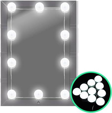 UPHAN Length Adjustable Hollywood LED Vanity Mirror Lights Kit for Makeup Dressing Table mirror, Touch Control Cosmetic Lighting Fixture Strip with 10 Dimmable Makeup Mirrors Bulbs(Mirror Not Include)