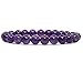 Natural A Grade Dark Amethyst Gemstone 8mm Round Beads Stretch Bracelet 7 Inch