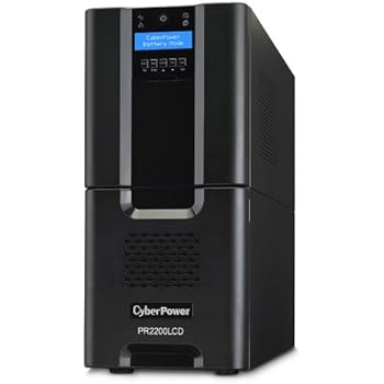 CyberPower PR2200LCD Smart App Sinewave UPS System, 2200VA/1980W, 10 Outlets, AVR, Mini-Tower