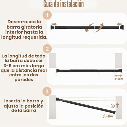 Shower Curtain Rod Extendable Shower Curtain Rod Extendable Curtain Rod and Window Black 190-360Cm Ø32mm