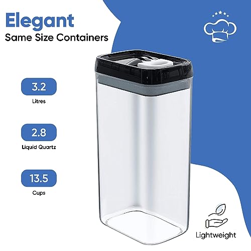 Chef's Path Airtight Food Storage Boxes with Labels Kitchen Storage Flour, Cereal, Pasta