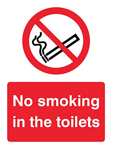 Caledonia Signs 13080E No Smoking In The Toilets Sign, Rigid Plastic, E: 200 mm x 150 mm