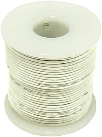 EX ELECTRONIX EXPRESS Stranded Hook Up Wire - 22 Gauge, 100 Foot Spool - White (Shade May Vary)