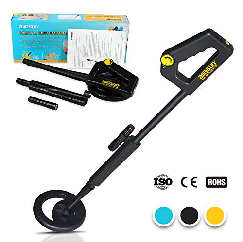allsun Beach Junior Metal Detector for Kids Waterproof Sand Toys Beginner Gold Digger for Boy Girl High Sensitivity Treasure Hunter Black