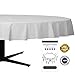 Happy Events Premium Plastic Tablecloth 84 Inch 1 Pack- Keep Spills Off Waterproof Disposable Table Cover for Wedding Birthday Parties and Other Ocassions