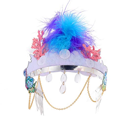 image for MIS1950s Adjustable Feather Marine Shell Coral Series Headband Lady Co