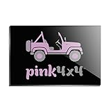Pink 4x4 Truck Off-Road Logo Rectangle Acrylic