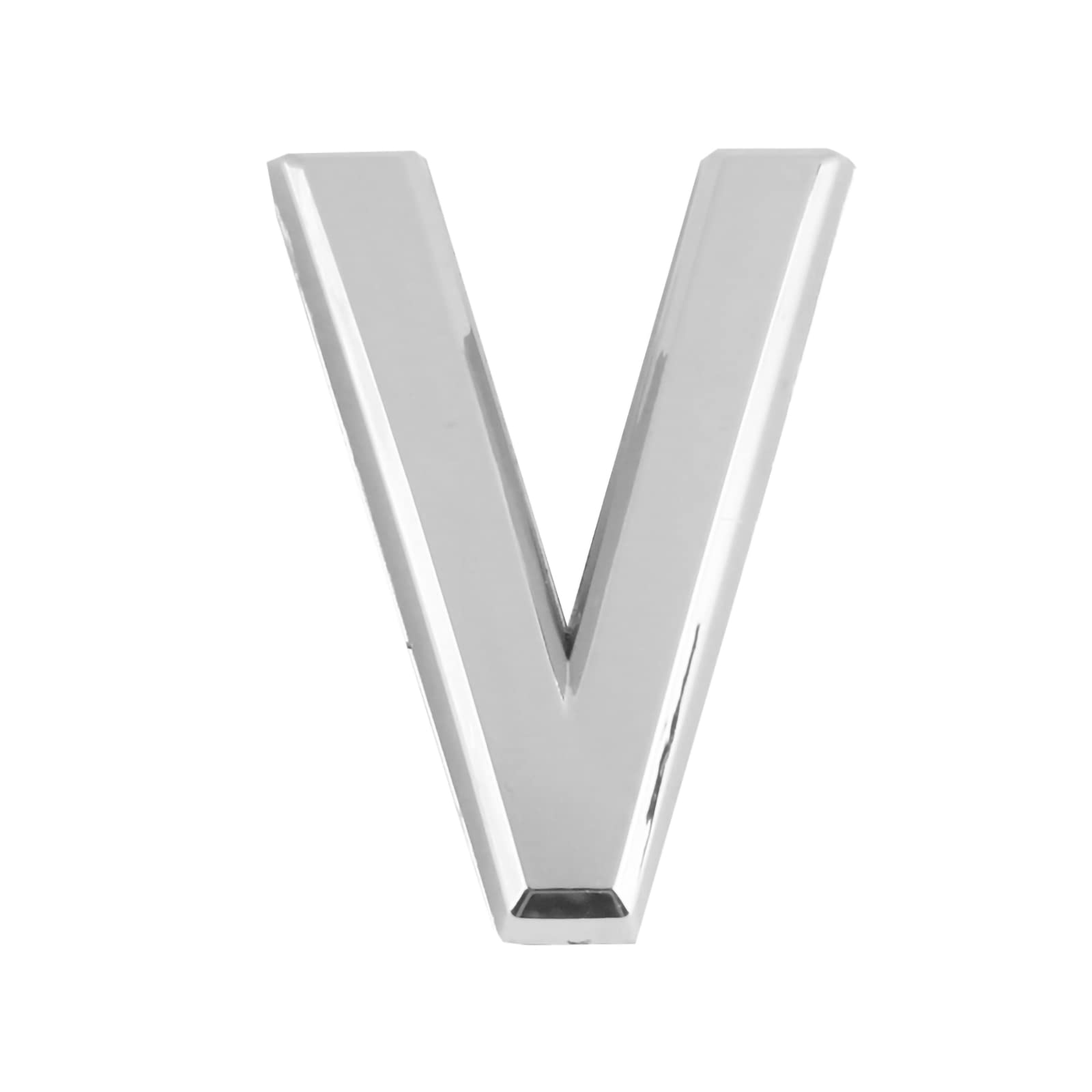 Larcele 1.96inch/5cm Self-Stick Modern House Number ABS Address Numbers Silver Mailbox Number 3 Pieces MPH-04(Letter V)