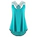 Wintialy Women Bandages Sleeveless Vest Top High Low Tank Top Notes Strappy Tank Tops Green