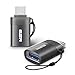 ESR Premium Aluminum USB C to USB A OTG Adapter for MacBook Pro/Air 2018, iPad Pro 12.9/11, Note 9, S10, S10+, S10e, S9, Google Pixel 3/3a XL with 5.1Kohm Resistor & Keychain, 2 Packs Grey