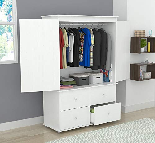 Inval America Laricina-White Armoire/ Audio/Video Combo