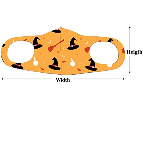 5 Pcs Fashion Halloween Cloth Fabric Facial Bandanas, Unisex Earloop 5 Printed Washable, Reusable (G,5PCS)