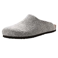 VVFamily Womens Wool Felt Clog Slip on Sandals Clogsandals Home Slides Slippers Cork Footbed with Arch Support (Grey,EU 42)