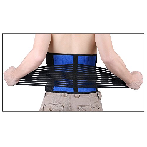 DOTASI Deluxe Neoprene Double Pull Lumbar Lower Back Support Brace Exercise Belt (L(Waist 34-38")) - Thumbnail 4