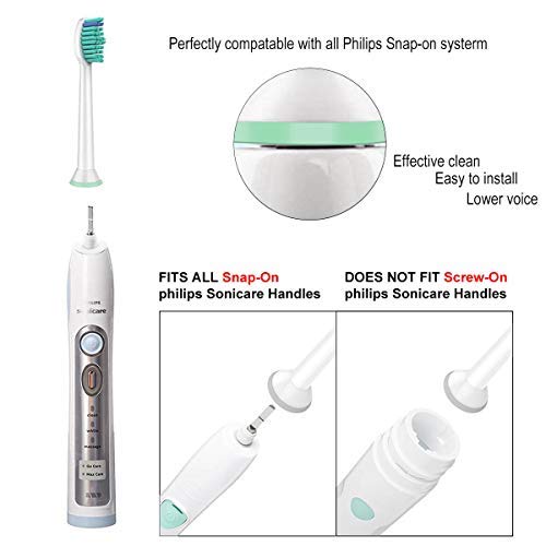 Replacement Toothbrush Heads Compatible with Philips Sonicare DiamondClean FlexCare, HealthyWhite EasyClean,Essence+(plus) Electric Toothbrush ,8 PACK