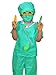 Fedio Kid’s Scrubs Role Play Costume Dress up Set with Medical Toy Kit for Toddler Children Ages 3-5 (Green)