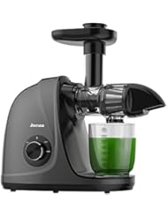 Jocuu Slow Masticating Juicer Machines with Soft Hard Modes Easy to Clean Quiet Motor & Reverse Function, Cold Press Juicer for Fruit & Vegetable, 90% Juice Yield, with Brush & Recipes (Grey)