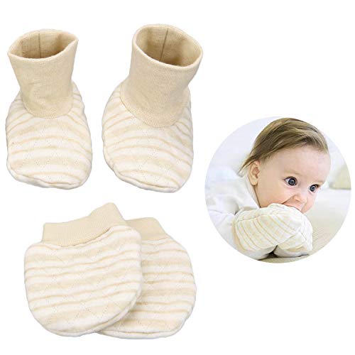 image for Folamer Baby Gloves and socks, 0-6months Newborn Infant Toddler 100% C
