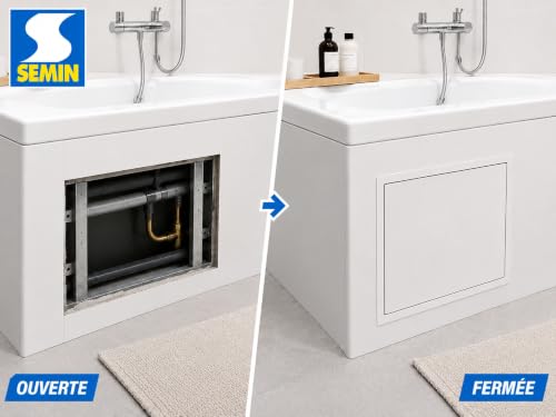Semin Steel Visit Hatch - White Lacquered - 500 x 500 mm - Push/Release Opening