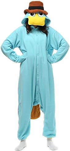 Angelstormy Halloween Animal Onesie Costume Christmas All-in-one Piece Cartoon Pajamas Platypus M