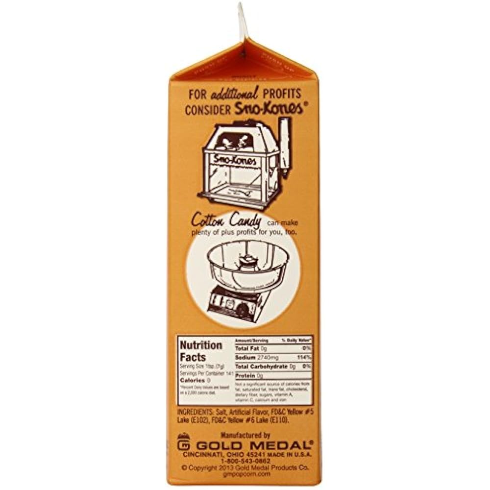 Gold Medal Prod. 2045 Flavacol Seasoning Popcorn Salt 35oz Flavored